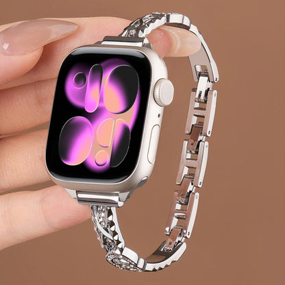 Bracelet fin xDfind en acier inoxydable et métal diamanté, For Apple Watch 42 / 44 / 45 / 46 / 49mm, For Apple Watch 38 / 40 / 41 / S10 42mm