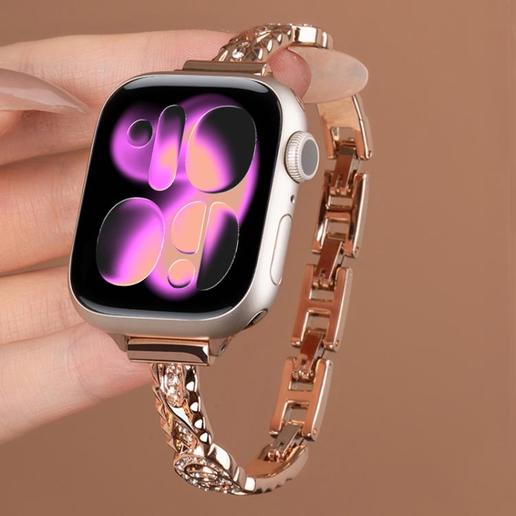 Bracelet fin xDfind en acier inoxydable et métal diamanté, For Apple Watch 42 / 44 / 45 / 46 / 49mm, For Apple Watch 38 / 40 / 41 / S10 42mm