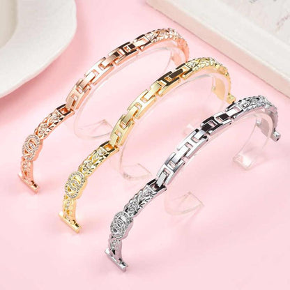 Bracelet fin xDfind en acier inoxydable et métal diamanté, 14mm
