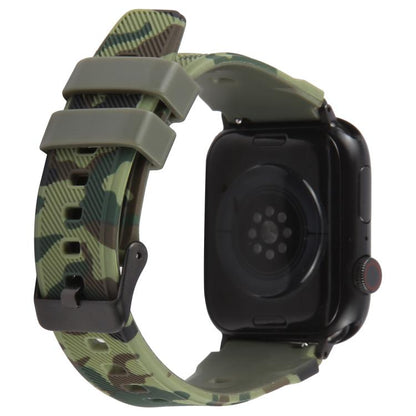 Bracelet de montre en silicone xDfind Black Connector à motif camouflage, For Apple Watch 42 / 44 / 45 / 46 / 49mm, For Apple Watch 38 / 40 / 41 / S10 42mm
