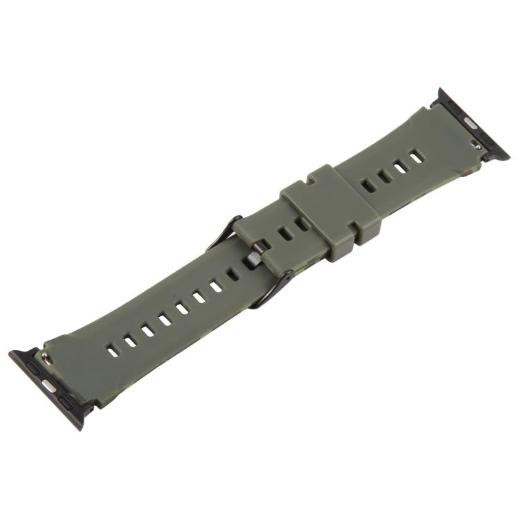Bracelet de montre en silicone xDfind Black Connector à motif camouflage, For Apple Watch 42 / 44 / 45 / 46 / 49mm, For Apple Watch 38 / 40 / 41 / S10 42mm