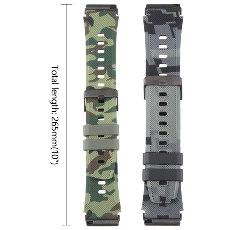 Bracelet de montre en silicone xDfind Black Connector à motif camouflage, For Fitbit Versa 2 / Versa