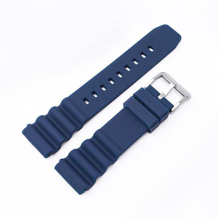 Bracelet de montre en silicone à boucle argentée xDfind, 20mm, 22mm