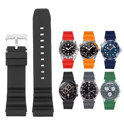 Bracelet de montre en silicone à boucle argentée xDfind, 20mm, 22mm