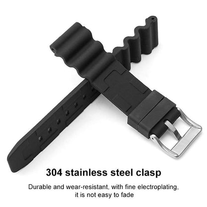 Bracelet de montre en silicone à boucle argentée xDfind, 20mm, 22mm