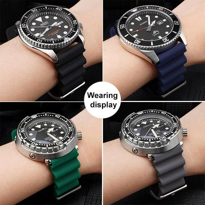 Bracelet de montre en silicone à boucle argentée xDfind, 20mm, 22mm