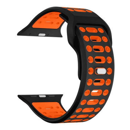 Bracelet de montre de sport respirant en silicone bicolore xDfind, For Apple Watch 46mm / 49mm / 45mm / 44mm