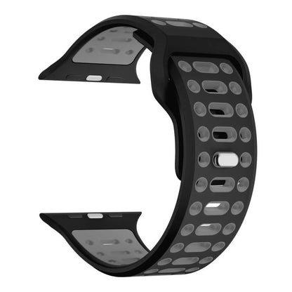 Bracelet de montre de sport respirant en silicone bicolore xDfind, For Apple Watch 46mm / 49mm / 45mm / 44mm