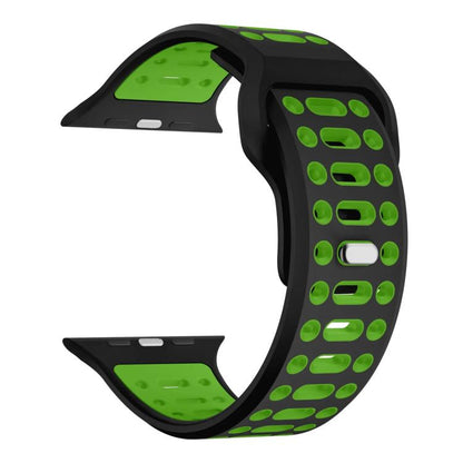 Bracelet de montre de sport respirant en silicone bicolore xDfind, For Apple Watch 46mm / 49mm / 45mm / 44mm
