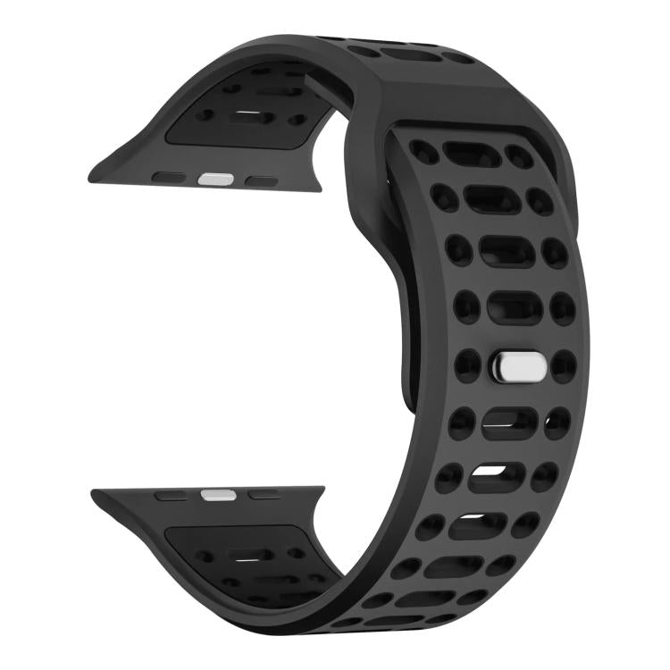 Bracelet de montre de sport respirant en silicone bicolore xDfind, For Apple Watch 46mm / 49mm / 45mm / 44mm