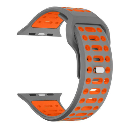 Bracelet de montre de sport respirant en silicone bicolore xDfind, For Apple Watch 46mm / 49mm / 45mm / 44mm