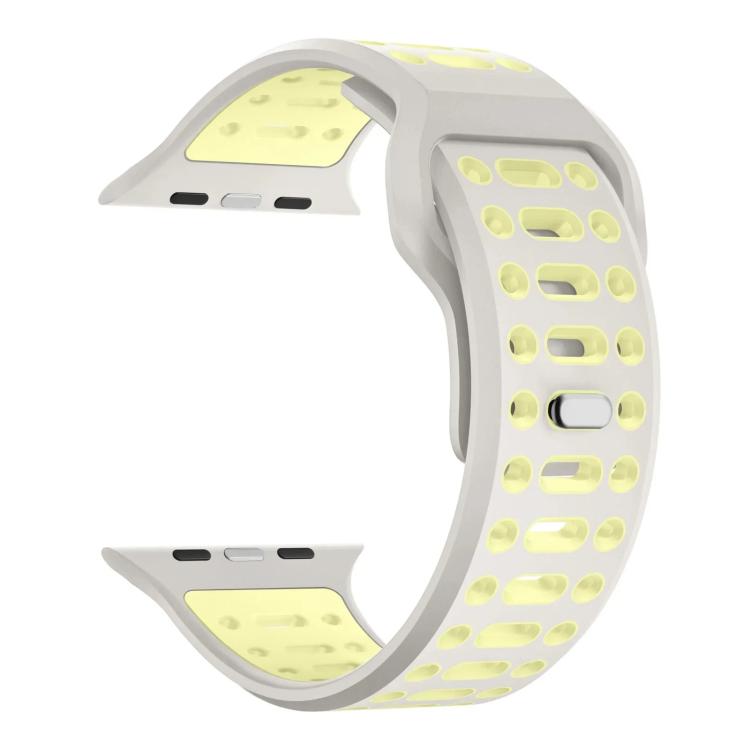 Bracelet de montre de sport respirant en silicone bicolore xDfind, For Apple Watch 46mm / 49mm / 45mm / 44mm