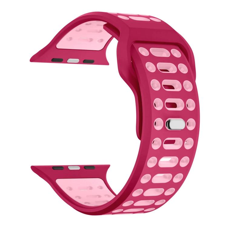 Bracelet de montre de sport respirant en silicone bicolore xDfind, For Apple Watch 46mm / 49mm / 45mm / 44mm