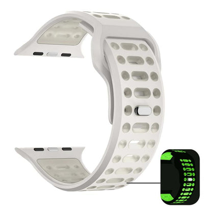 Bracelet de montre de sport respirant en silicone bicolore xDfind, For Apple Watch 46mm / 49mm / 45mm / 44mm