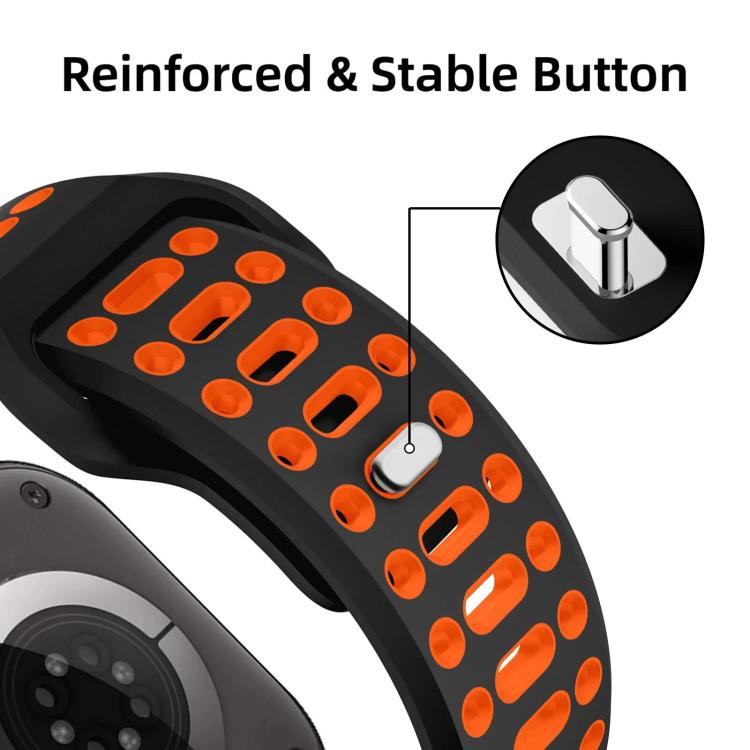 Bracelet de montre de sport respirant en silicone bicolore xDfind, For Apple Watch 46mm / 49mm / 45mm / 44mm