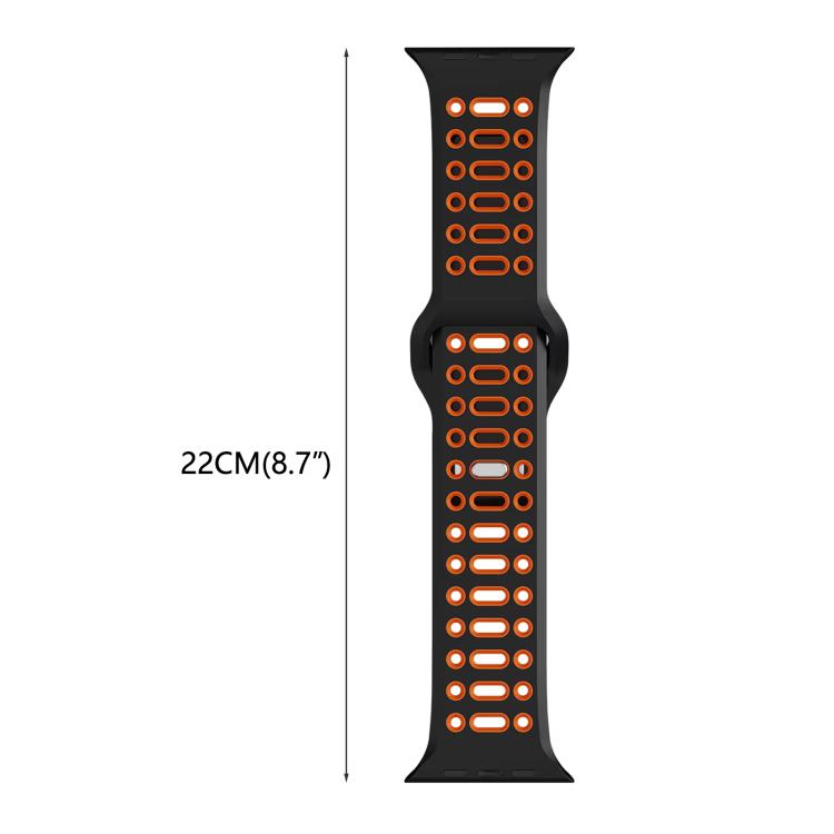 Bracelet de montre de sport respirant en silicone bicolore xDfind, For Apple Watch 46mm / 49mm / 45mm / 44mm