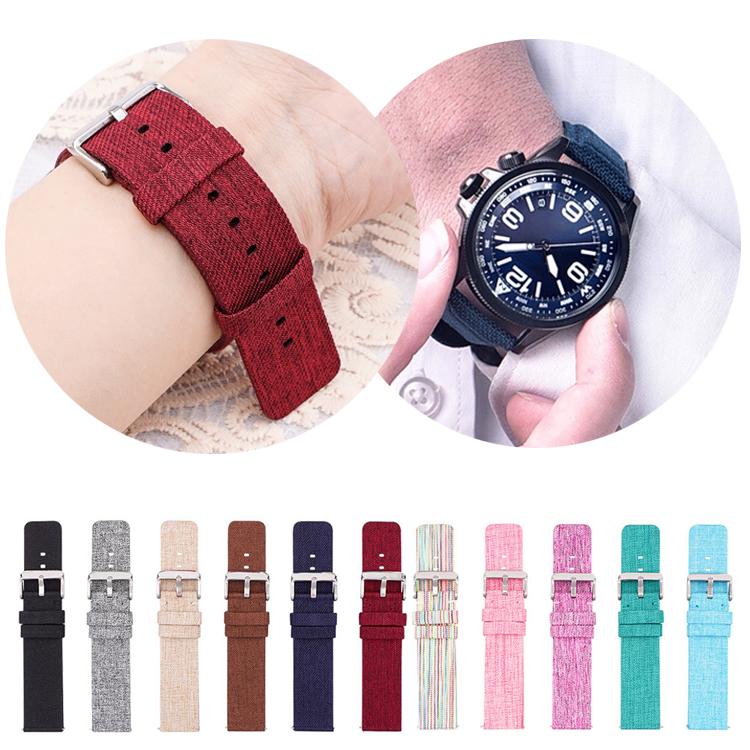 Bracelet de montre en toile de nylon tissée avec boucle ardillon en acier inoxydable, 16mm, 18mm