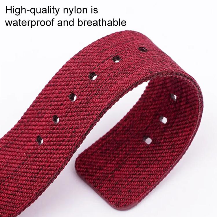 Bracelet de montre en toile de nylon tissée avec boucle ardillon en acier inoxydable, 12mm, 14mm