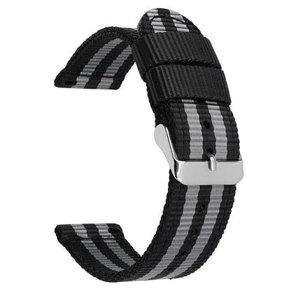 Bracelet de montre en toile de nylon unie avec boucle ardillon en acier inoxydable, 18mm, 20mm, 22mm, 24mm