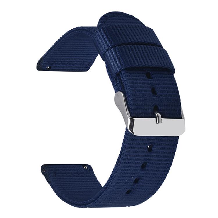Bracelet de montre en toile de nylon unie avec boucle ardillon en acier inoxydable, 18mm, 20mm, 22mm, 24mm