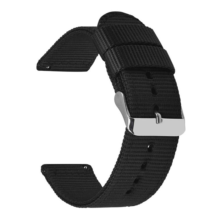 Bracelet de montre en toile de nylon unie avec boucle ardillon en acier inoxydable, 18mm, 20mm, 22mm, 24mm