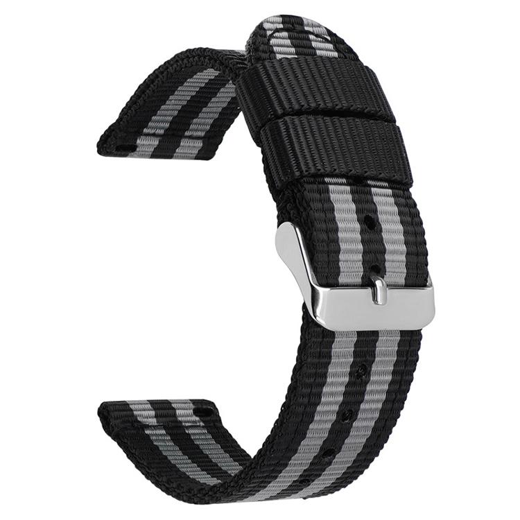 Bracelet de montre en toile de nylon unie avec boucle ardillon en acier inoxydable, 18mm, 20mm, 22mm, 24mm