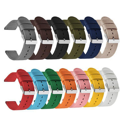 Bracelet de montre en toile de nylon unie avec boucle ardillon en acier inoxydable, 18mm, 20mm, 22mm, 24mm