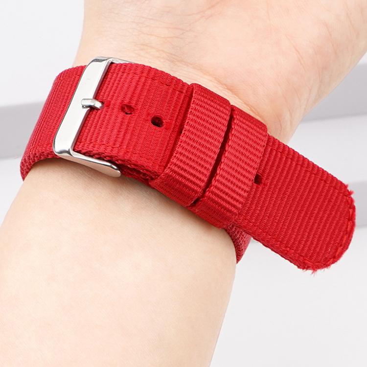 Bracelet de montre en toile de nylon unie avec boucle ardillon en acier inoxydable, 18mm, 20mm, 22mm, 24mm