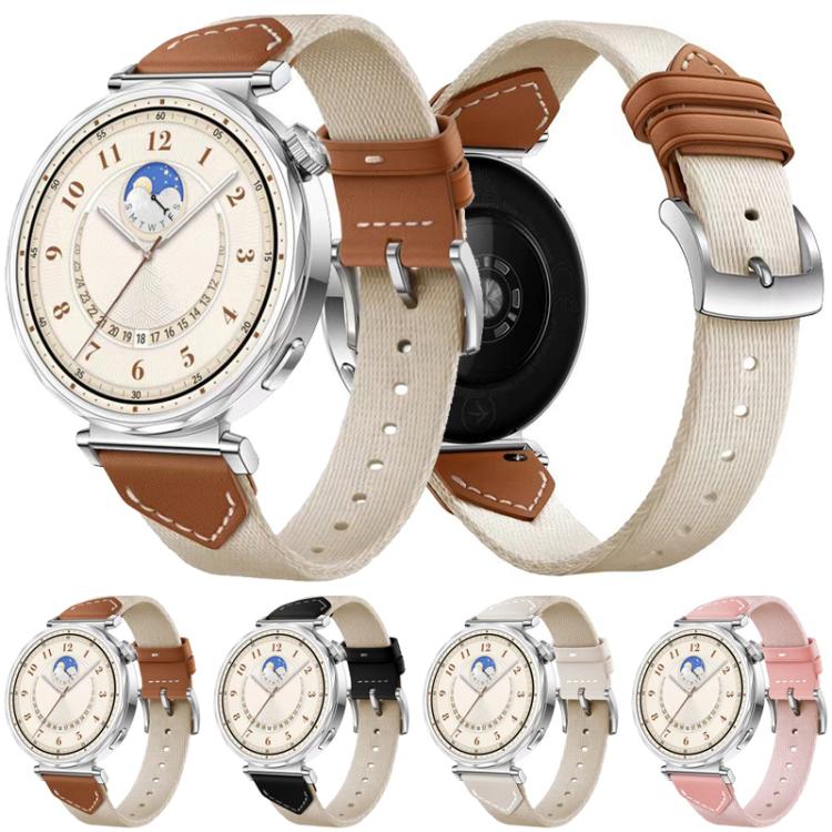 Bracelet de montre hybride en cuir tressé xDfind, For Huawei Watch GT 5 / 4 / 3 41mm