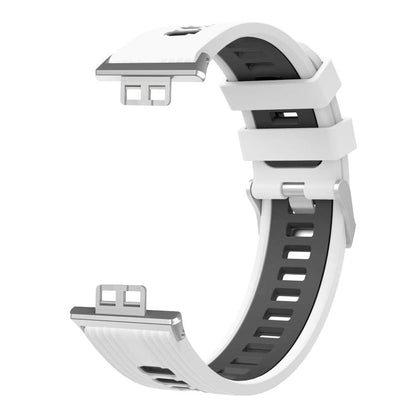 Bracelet de montre en silicone à boucle argentée bicolore xDfind, For Huawei Watch Fit New