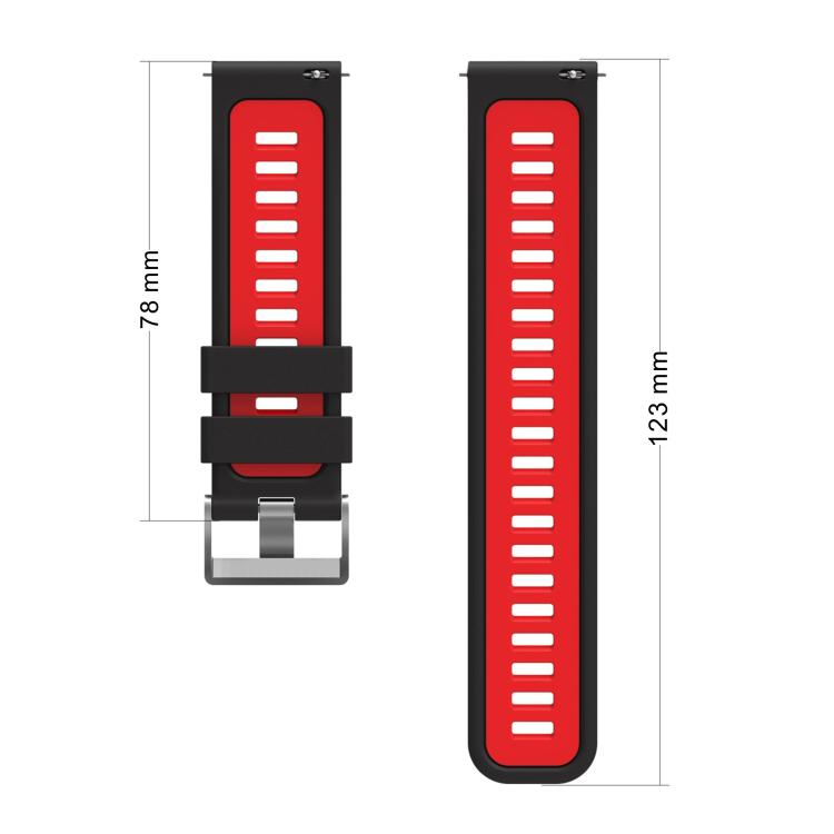 Bracelet de montre en silicone à boucle argentée bicolore xDfind, For Huawei Watch Fit New