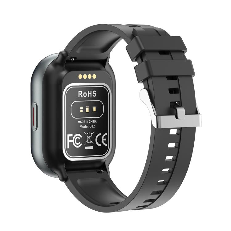 Montre connectée Bluetooth D12 avec écran TFT 2,01 pouces et écouteurs intégrés, compatible avec les appels sans fil