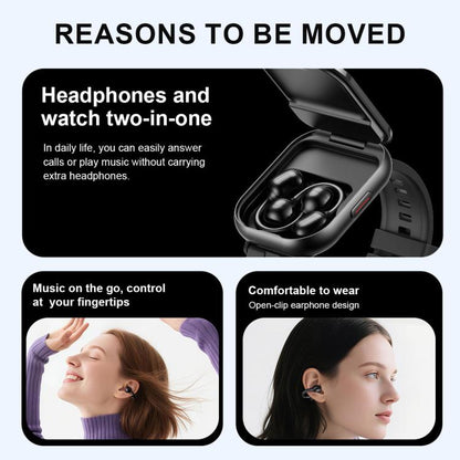 Montre connectée Bluetooth D12 avec écran TFT 2,01 pouces et écouteurs intégrés, compatible avec les appels sans fil