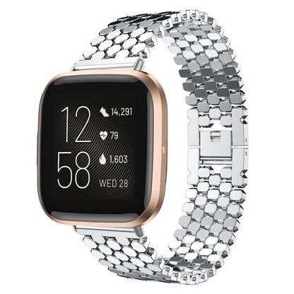 Bracelet de montre en métal à texture écailles de poisson xDfind, For Fitbit Versa 4/Versa 3/Sense 2/Sense, For Fitbit Versa 2/Versa/Versa Lite