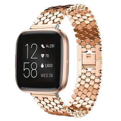 Bracelet de montre en métal à texture écailles de poisson xDfind, For Fitbit Versa 4/Versa 3/Sense 2/Sense, For Fitbit Versa 2/Versa/Versa Lite