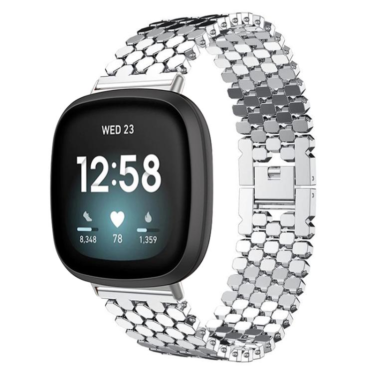 Bracelet de montre en métal à texture écailles de poisson xDfind, For Fitbit Versa 4/Versa 3/Sense 2/Sense, For Fitbit Versa 2/Versa/Versa Lite