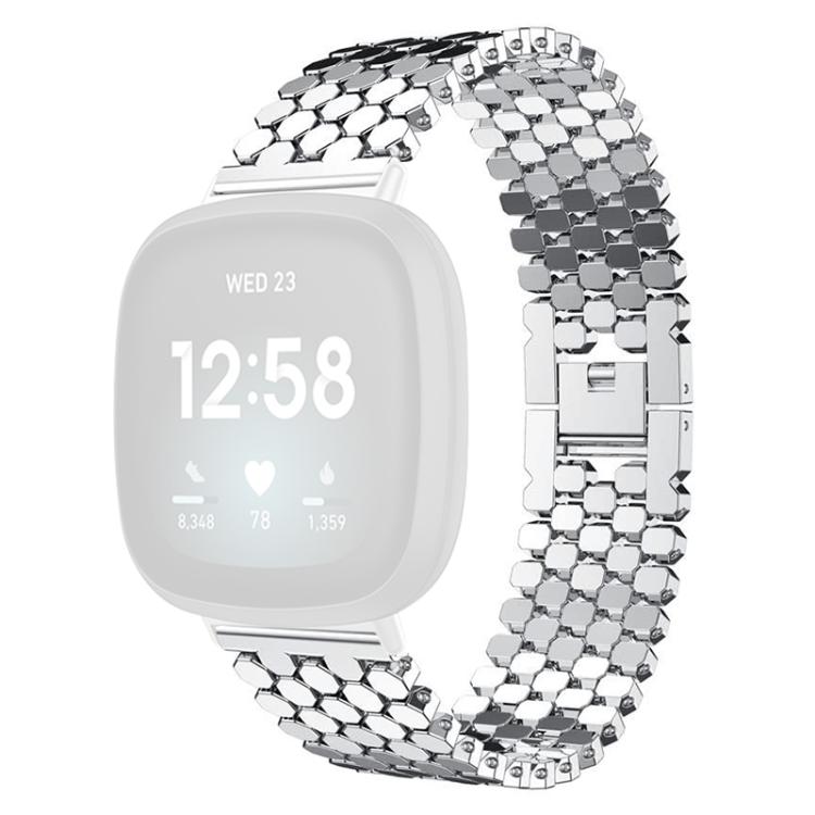 Bracelet de montre en métal à texture écailles de poisson xDfind, For Fitbit Versa 4/Versa 3/Sense 2/Sense, For Fitbit Versa 2/Versa/Versa Lite