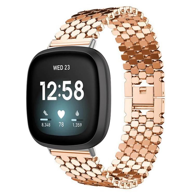 Bracelet de montre en métal à texture écailles de poisson xDfind, For Fitbit Versa 4/Versa 3/Sense 2/Sense, For Fitbit Versa 2/Versa/Versa Lite