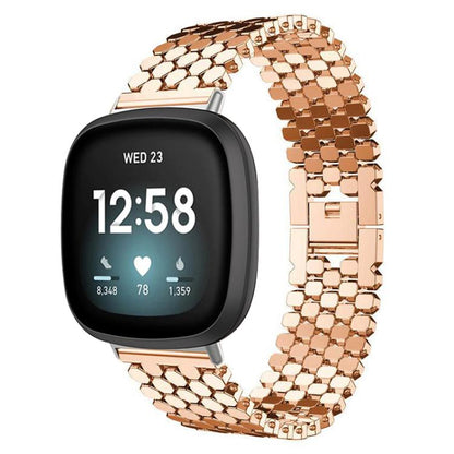 Bracelet de montre en métal à texture écailles de poisson xDfind, For Fitbit Versa 4/Versa 3/Sense 2/Sense, For Fitbit Versa 2/Versa/Versa Lite