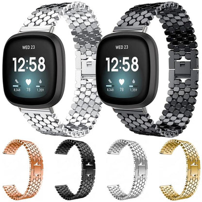 Bracelet de montre en métal à texture écailles de poisson xDfind, For Fitbit Versa 4/Versa 3/Sense 2/Sense, For Fitbit Versa 2/Versa/Versa Lite