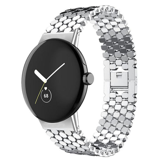 Bracelet de montre en métal à texture écailles de poisson xDfind, For Google Pixel Watch 5 / 4 / 3 / 2 / 1 41mm, For Google Pixel Watch 5 / 4 / 3 45mm