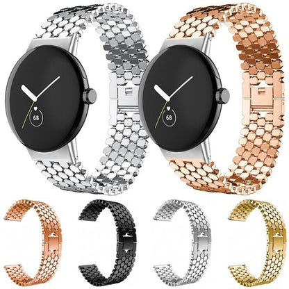 Bracelet de montre en métal à texture écailles de poisson xDfind, For Google Pixel Watch 4 / Watch 3 45mm, For Google Pixel Watch 4 / 3 / 2 / 1 41mm