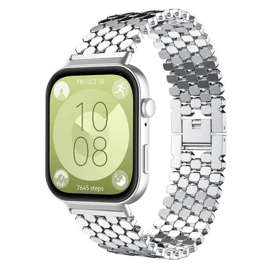 Bracelet de montre en métal à texture écailles de poisson xDfind, For Huawei Watch Fit4 / Fit4 Pro / Fit3