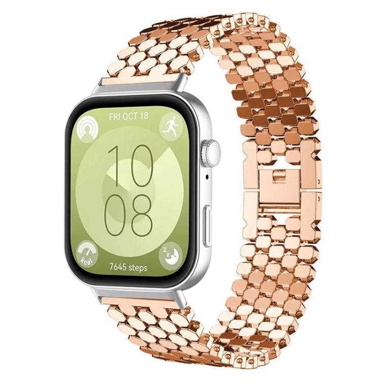 Bracelet de montre en métal à texture écailles de poisson xDfind, For Huawei Watch Fit4 / Fit4 Pro / Fit3
