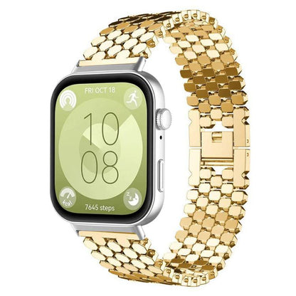 Bracelet de montre en métal à texture écailles de poisson xDfind, For Huawei Watch Fit4 / Fit4 Pro / Fit3