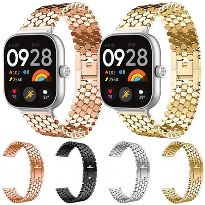 Bracelet de montre en métal à texture écailles de poisson xDfind, For Xiaomi Band 10 Pro/9 Pro/Redmi Watch 6/5, For Redmi Watch 3 Active / Watch 3 Lite, For Redmi Watch 3