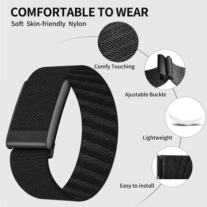 Bracelet de montre xDfind Sport à boucle noire élastique en nylon à motif sergé, For WHOOP 5.0 Standard Version