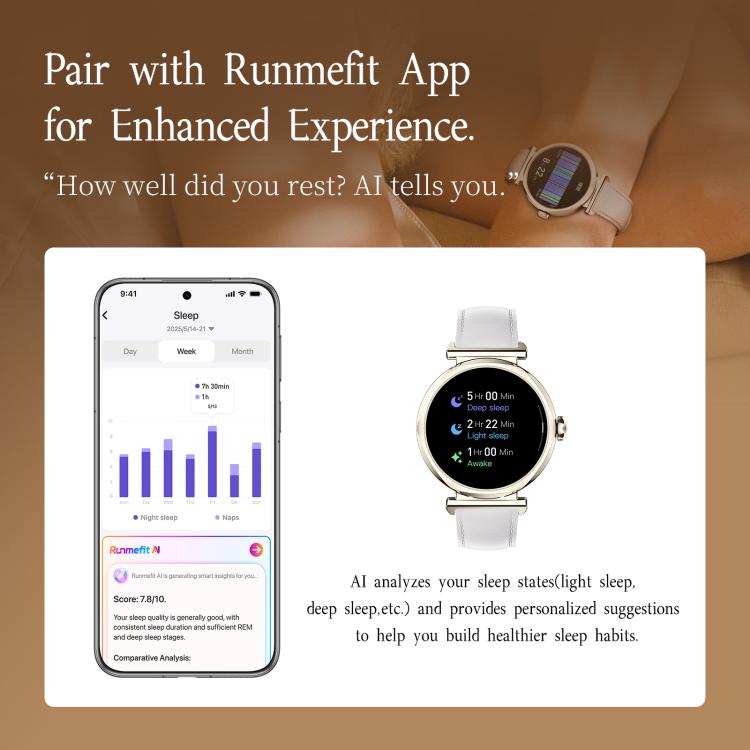 Montre connectée GTR4 pour femme avec écran TFT de 1,27 pouce, étanchéité IP68 et surveillance de la fréquence cardiaque