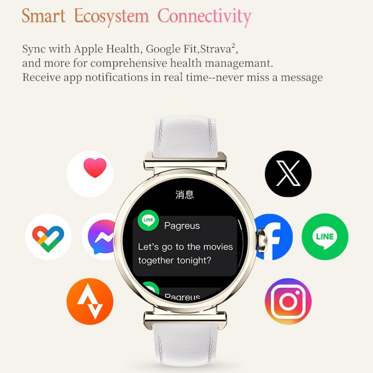 Montre connectée GTR4 pour femme avec écran TFT de 1,27 pouce, étanchéité IP68 et surveillance de la fréquence cardiaque
