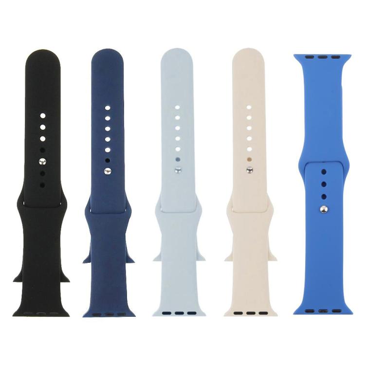 5 Pack xDfind Solid Color Silicone Sports Watch Band, For Apple Watch 42 / 44 / 45 / 46 / 49mm, For Apple Watch 38 / 40 / 41 / S11 42mm